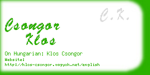 csongor klos business card